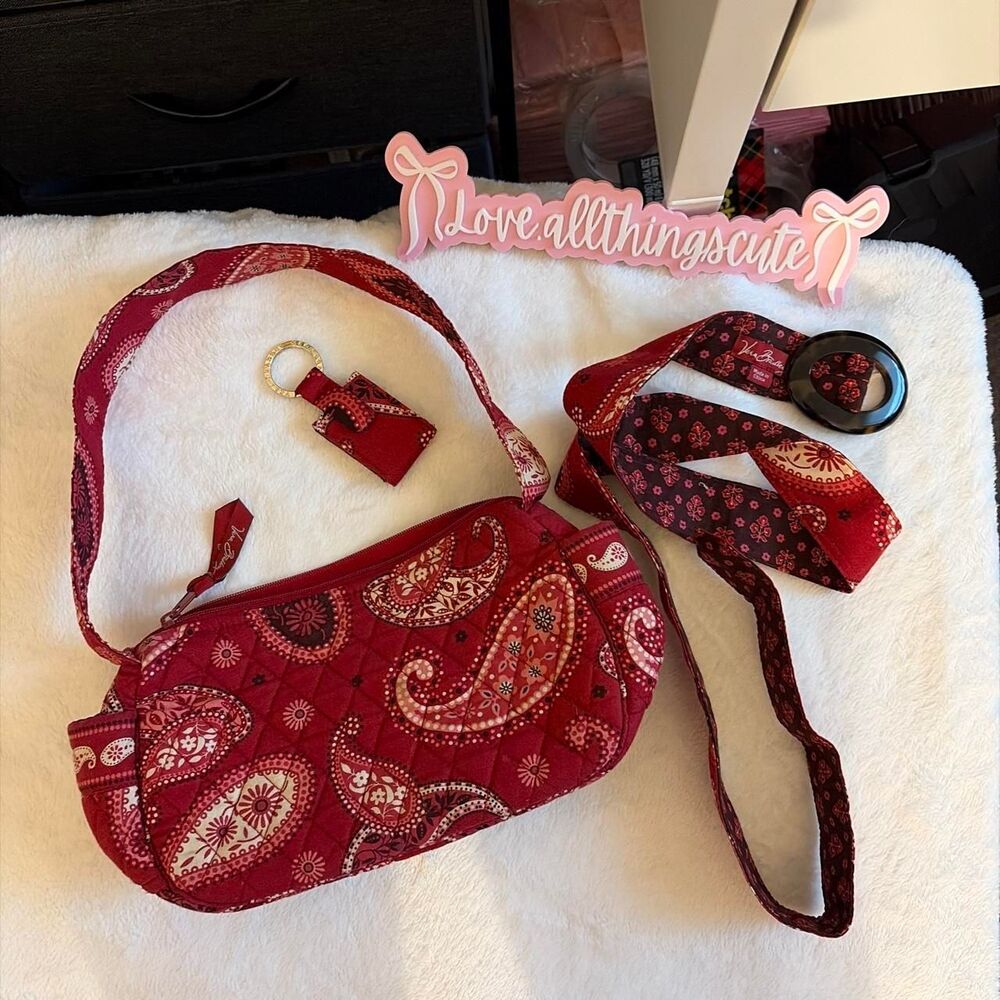 Vera-bradley Women's Red and Burgundy Bag